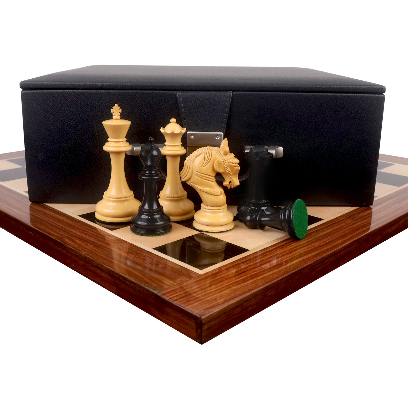 Combo of 4.5" Imperator Luxury Staunton Chess Set - Pieces in Ebony Wood with Board and Box