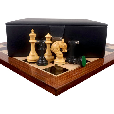 Combo of 4.5" Imperator Luxury Staunton Chess Set - Pieces in Ebony Wood with Board and Box