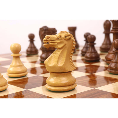 20" Monarch Series Chess Board Table with 3.6" Professional Staunton Chess Pieces - Golden Rosewood