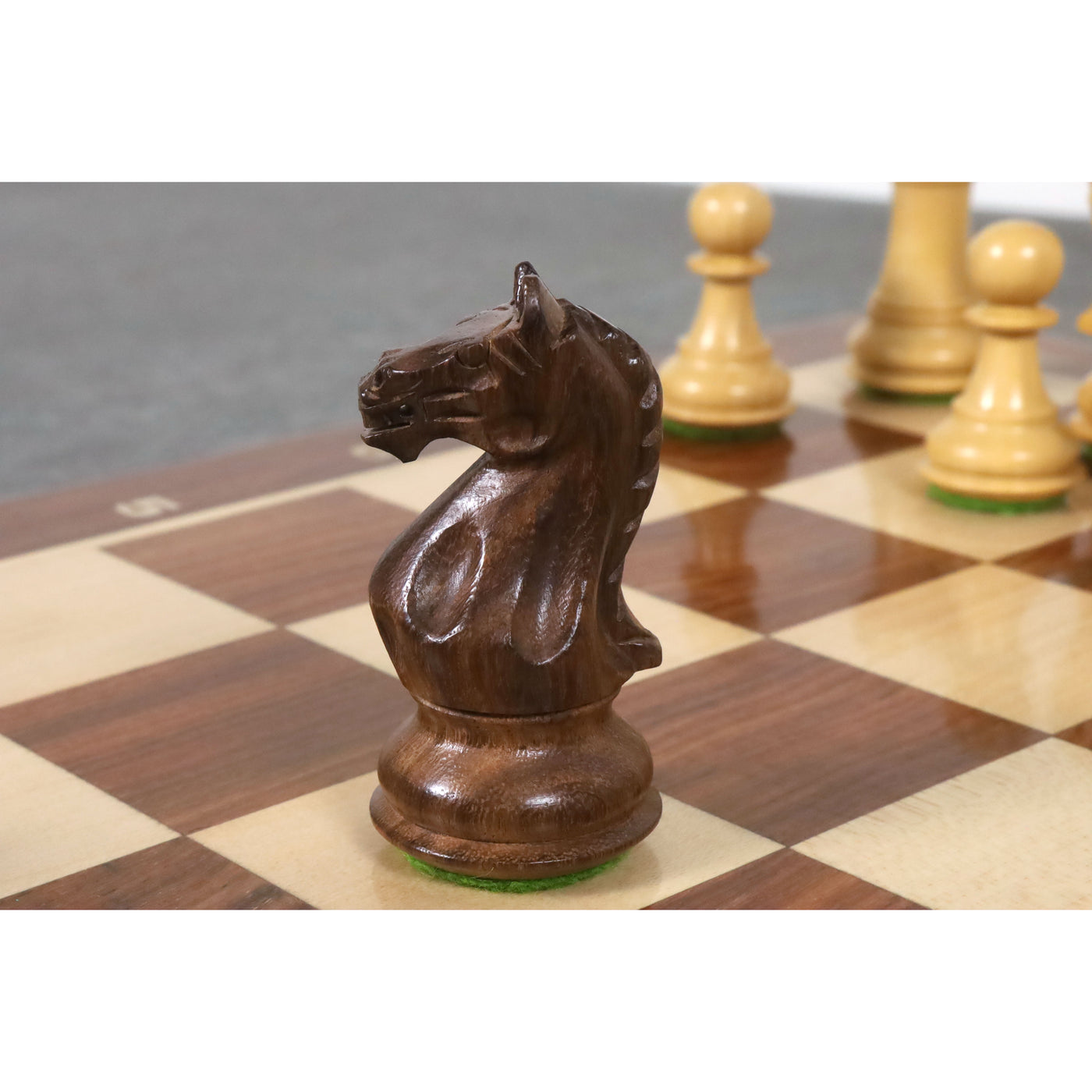 3.75" Queens Gambit Staunton Chess Set - Chess Pieces Only - Weighted Golden Rosewood