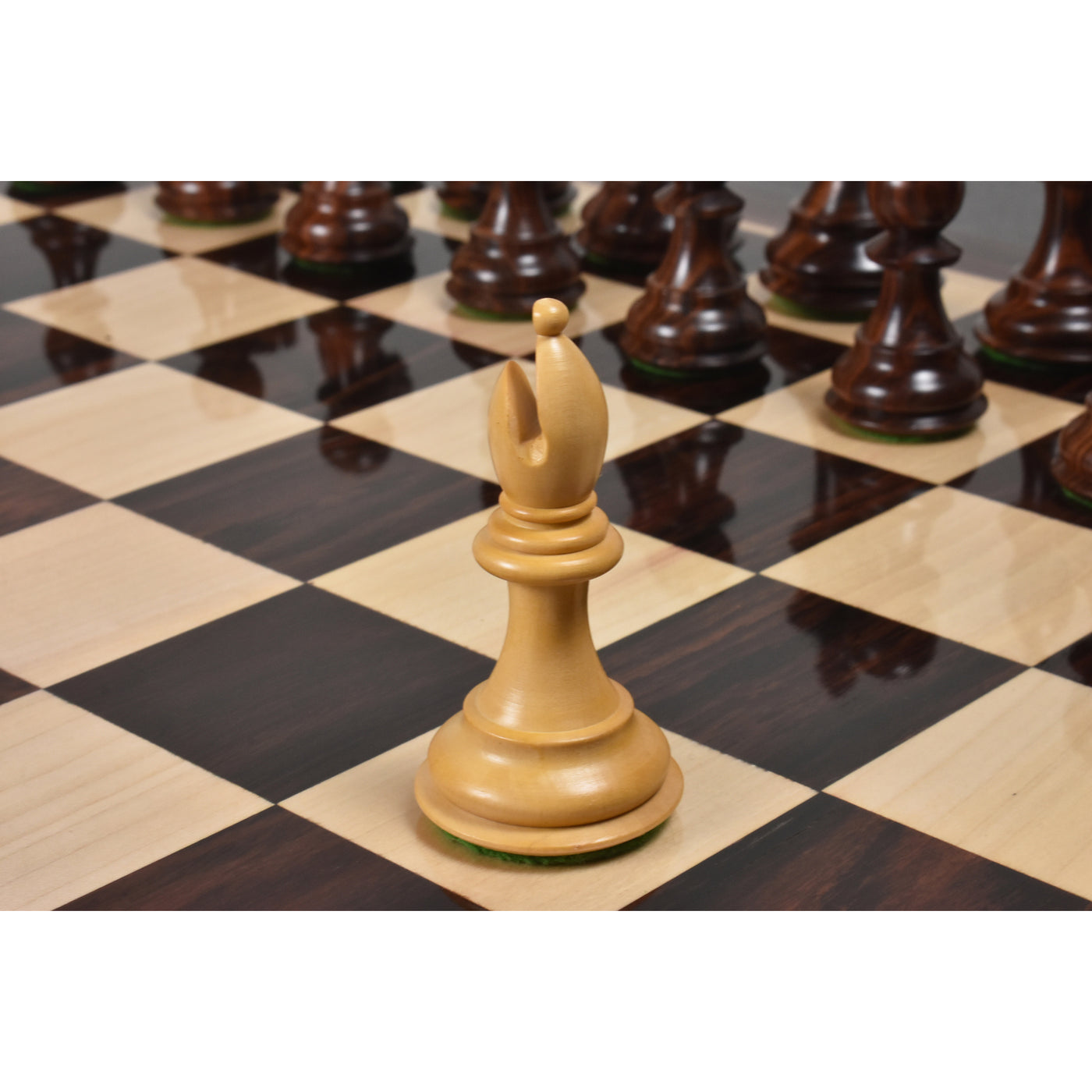 4" Fierce Knight Staunton Chess Set - Chess Pieces Only - Weighted Rosewood