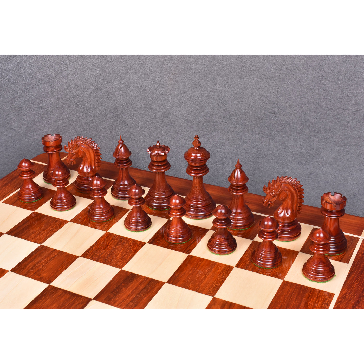 Combo of 4.4" Dragon Luxury Staunton Chess Set - Pieces in Bud Rosewood with Board and Box