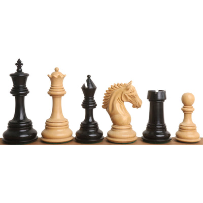 4.5" Tilted Knight Luxury Staunton Chess Set - Chess Pieces Only - Ebony Wood & Boxwood