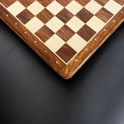 21" Large Chess board - Golden Rosewood & Maple - 55 mm Square- Algebraic Notations