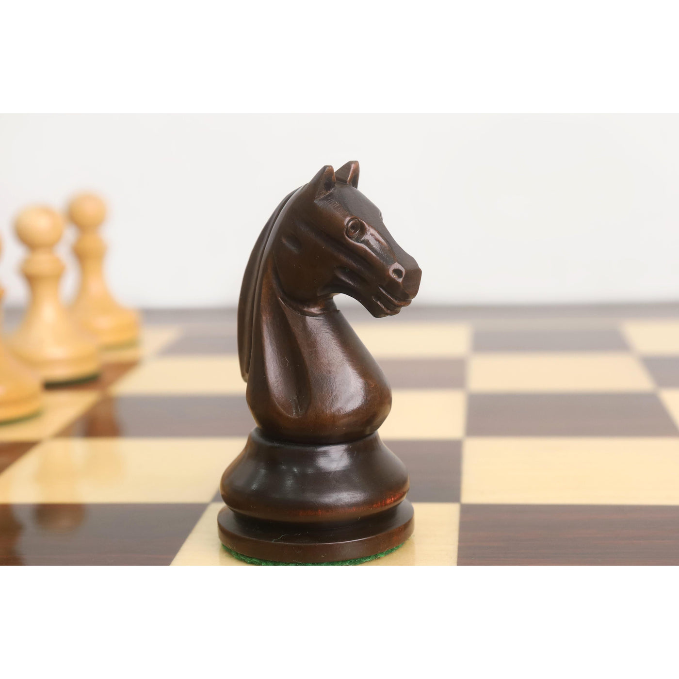 3.8" Candidates Series Minimalist Chess Set- Chess Pieces Only- Boxwood & Ebonised Boxwood