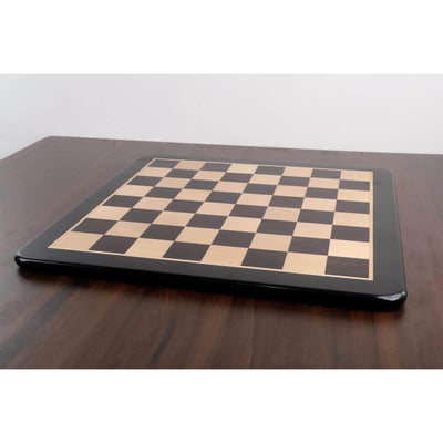 21 inches Large Solid Inlaid Ebony & Maple Wood Chess board - Square of 55 mm