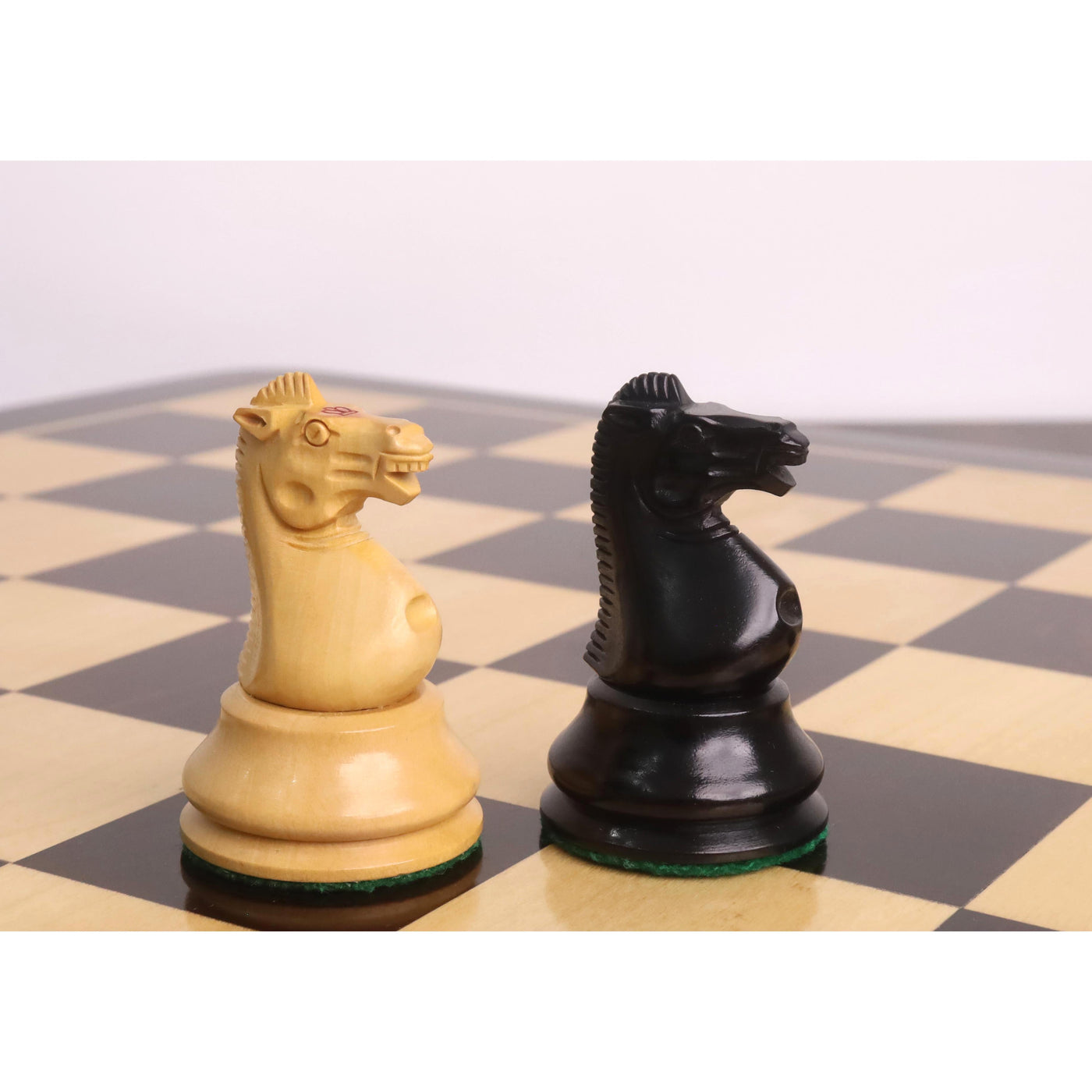 3.5" Circa 1856 Anderssen Drop Jaw Staunton Chess Set - Chess Pieces Only - Ebony & Boxwood