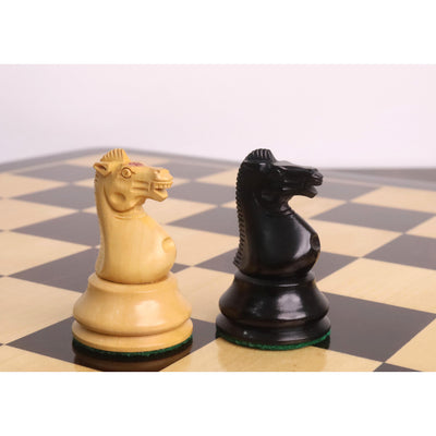 3.5" Circa 1856 Anderssen Drop Jaw Staunton Chess Set - Chess Pieces Only - Ebony & Boxwood