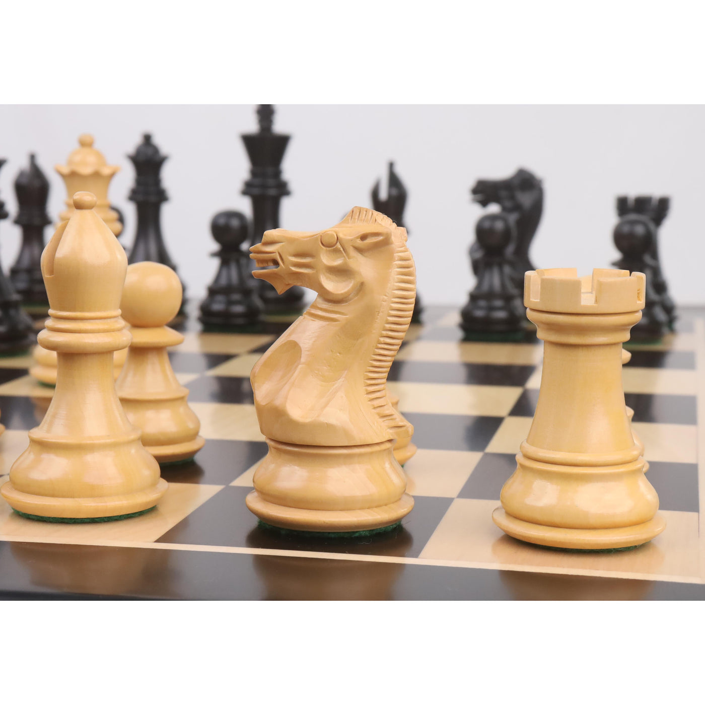 Slightly Imperfect 3.9" Professional Staunton Chess Set- Chess Pieces Only - Weighted Ebony wood