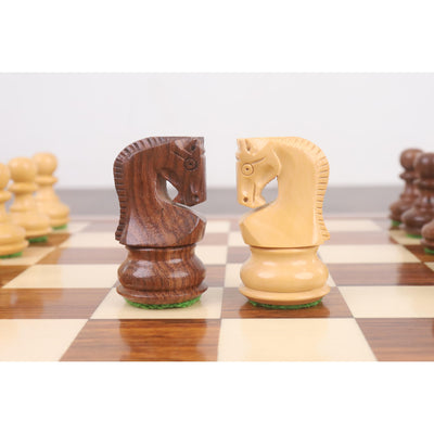 3.1" Russian Zagreb Minimalist Chessnut Air Sensor Compatible Set- Chess Pieces Only - Golden Rosewood & Boxwood