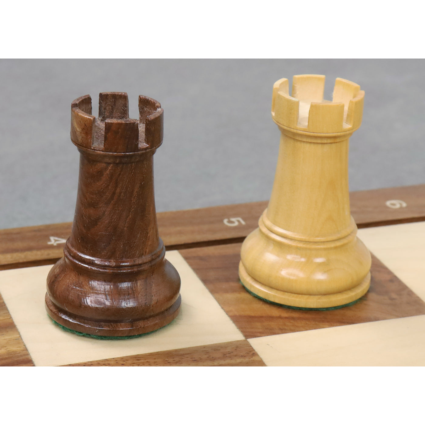 Combo of 4" Leningrad Staunton Chess Set - Pieces in Golden Rosewood with Board and Box