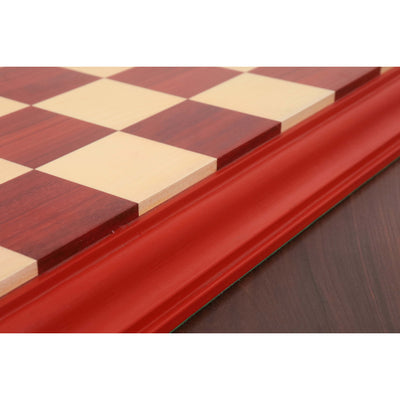 23" Bud Rosewood & Maple Wood Luxury Chessboard with Carved Border- 63 mm Square