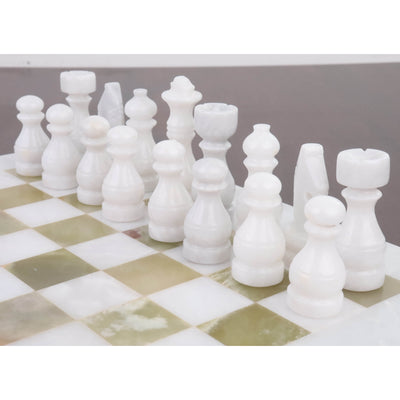 Onyx Marble & Stone Chess Pieces & Board Combo Set - 15" - Handcrafted Chess Set