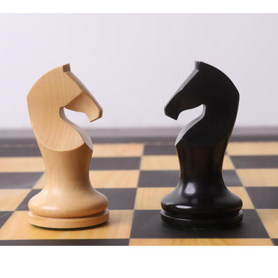 3.9" Zadar Series Modern Minimalist Chess Set- Chess Pieces Only- Weighted Ebonised Boxwood