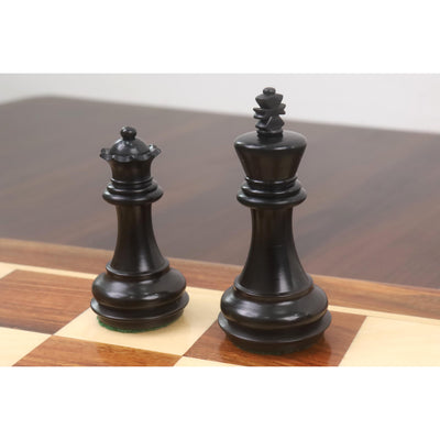 3.1" Chamfered Base Staunton Chess Set- Chess Pieces Only - Weighted Ebonised Boxwood