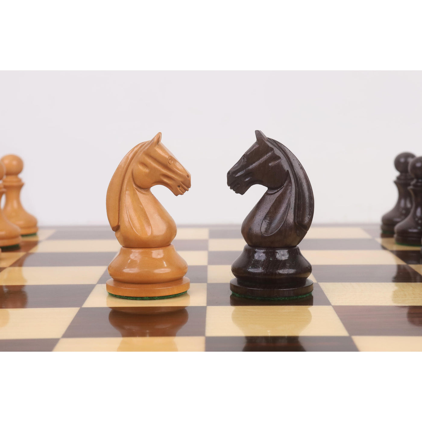 3.8" Candidates Series Minimalist Chess Set- Chess Pieces Only- Rosewood & Antiqued Boxwood