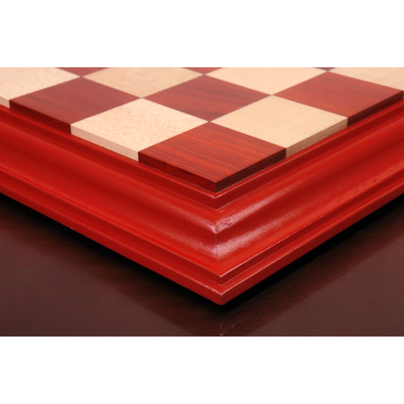 21" Bud Rosewood & Maple Wood Luxury Chessboard with Carved Border- 57 mm Square