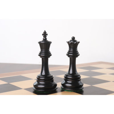 4.5" Tilted Knight Luxury Staunton Chess Set - Chess Pieces Only - Ebony Wood & Boxwood