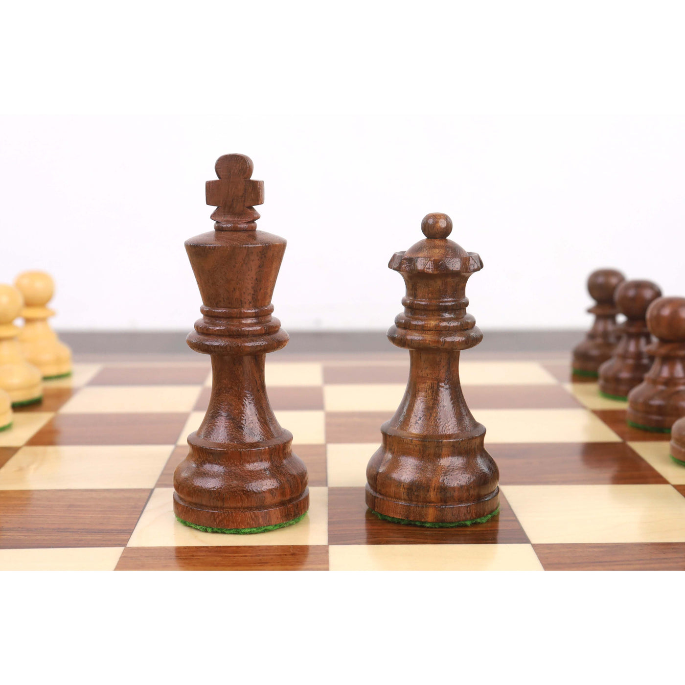 Combo of 3.3" Tournament Staunton Chess Set - Pieces in Golden Rosewood with Board and Box