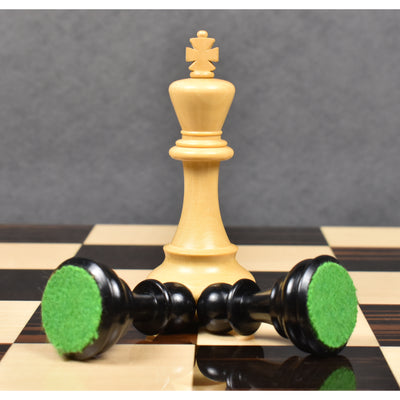 Combo of 3.9" Craftsman Series Staunton Chess Set - Pieces in Ebony Wood with Board and Box