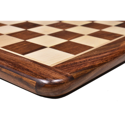 17" Premium Golden Rosewood Chess Board with 3.2" Brass Staunton Pieces