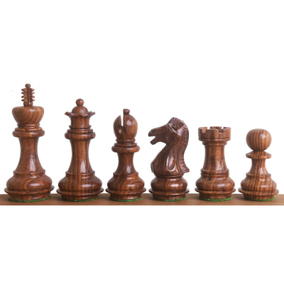 3.2" Laughing Knight Staunton Chess Set- Chess Pieces Only - Weighted Golden Rosewood