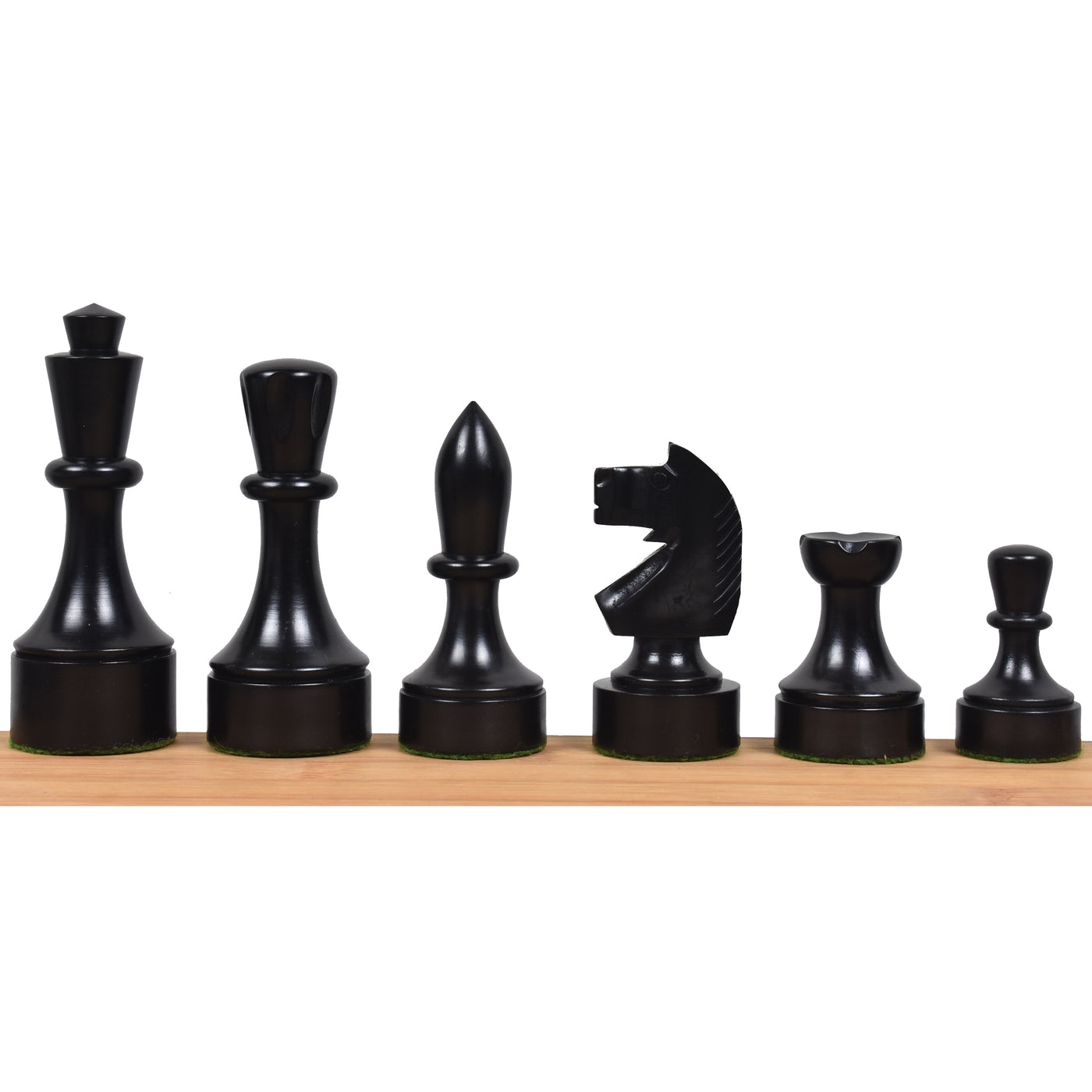 Bundesform German Staunton Alternative Chess Set - Chess Pieces Only- Ebonised Boxwood - 3.8"