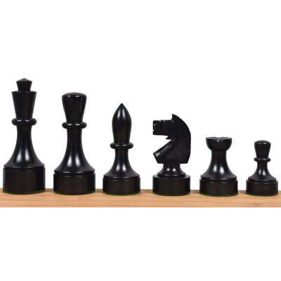 Bundesform German Staunton Alternative Chess Set - Chess Pieces Only- Ebonised Boxwood - 3.8"