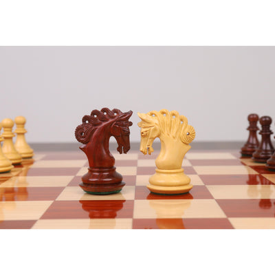 3.3" Spiraled Steed Luxury Chess Set- Chess Pieces Only - Bud Rosewood & Boxwood