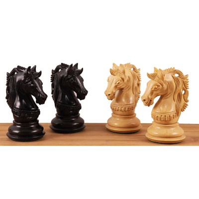 4.6" Prestige Luxury Staunton Chess Set - Chess Pieces Only -Natural Ebony Wood- Triple Weighted