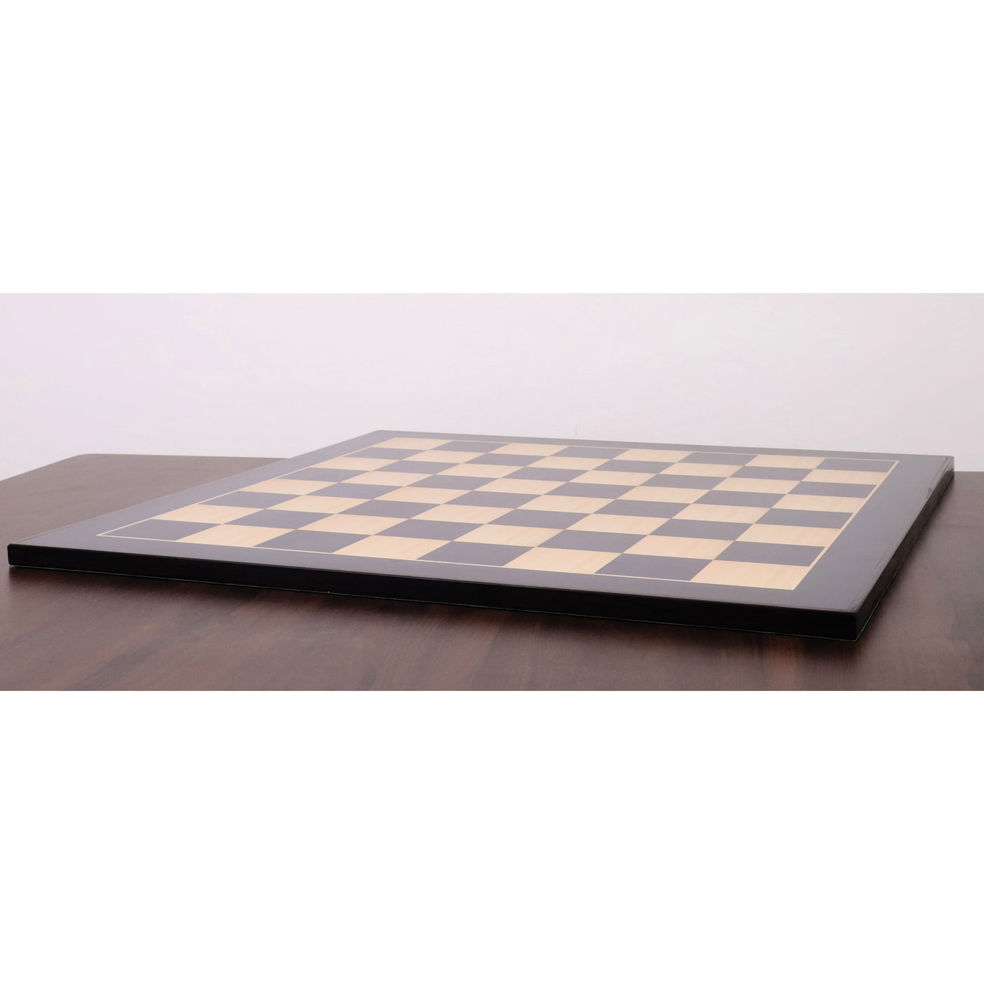 26" Large Ebony & Maple Wood Printed Chess Board- 70mm square- Gloss Finish