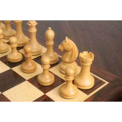 3.8" Candidates Series Minimalist Chess Set- Chess Pieces Only- Boxwood & Ebonised Boxwood