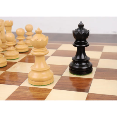 Slightly Imperfect 3.3" Taj Mahal Staunton Chess Set- Chess Pieces Only - Ebonised Boxwood & Boxwood