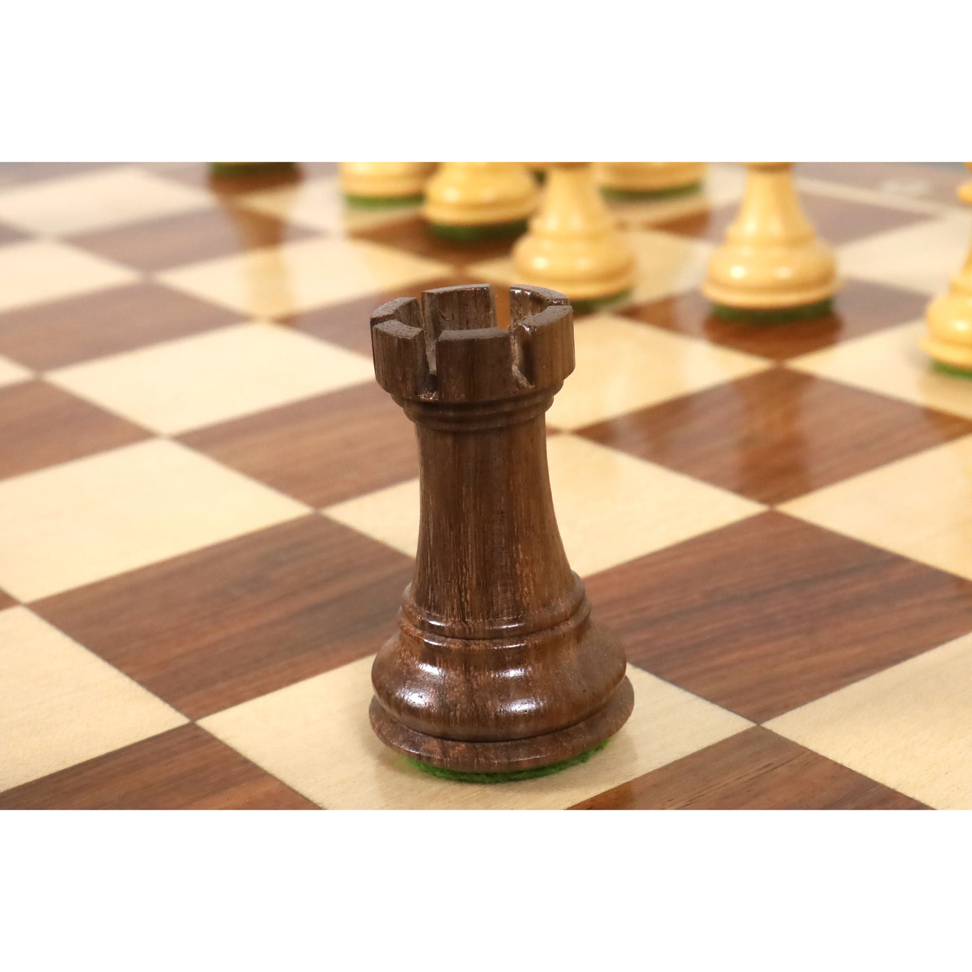 3.75" Queens Gambit Staunton Chess Set - Chess Pieces Only - Weighted Golden Rosewood