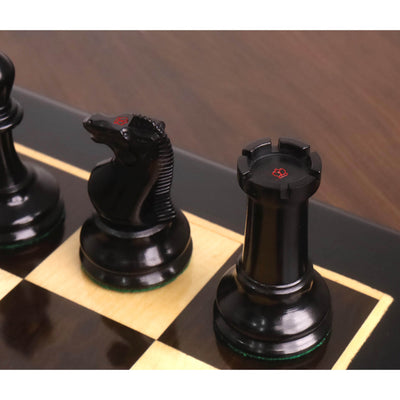 3.5" Circa 1856 Anderssen Drop Jaw Staunton Chess Set - Chess Pieces Only - Ebony & Boxwood
