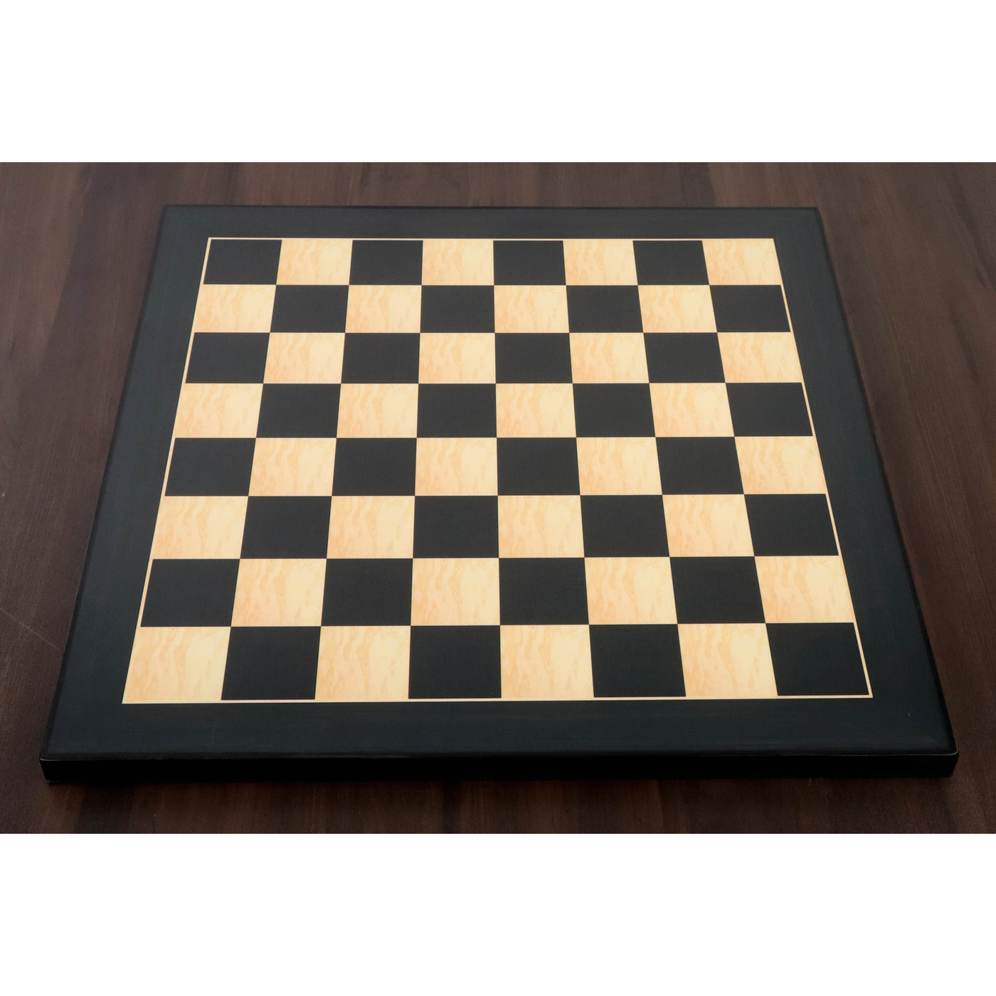 17" Ebony & Maple Wood Printed Chess Board- 45mm square- Gloss Finish