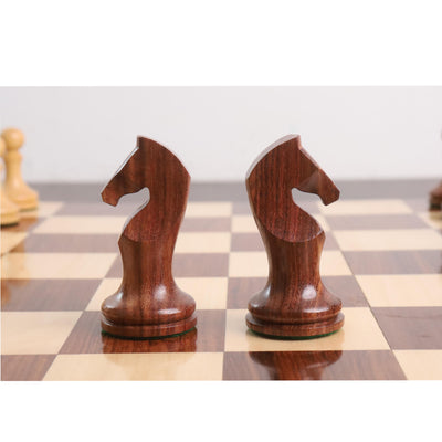 3.9" Zadar Series Modern Minimalist Chess Set- Chess Pieces Only- Weighted Golden Rosewood