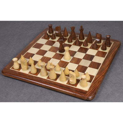 3" Russian Poni Minimalist Chessnut Air Sensor Compatible Set- Chess Pieces Only - Golden Rosewood & Boxwood