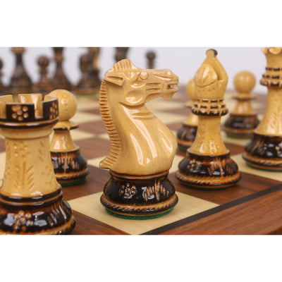 Combo of 20” Legacy Golden Rosewood Chess Board with 4” Professional Staunton Pieces (Gloss Finish)