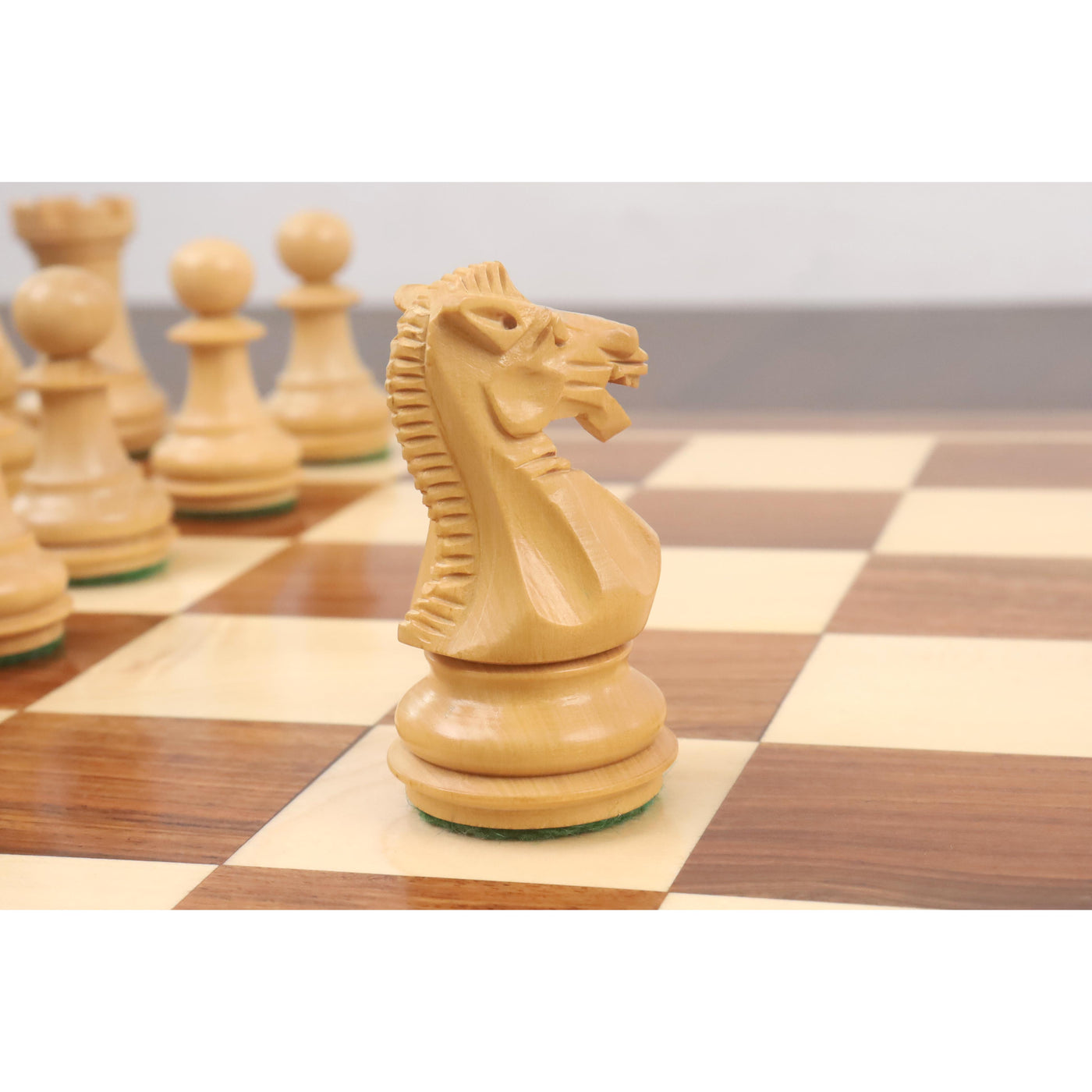 Slightly Imperfect 3.1" Chamfered Base Staunton Chess Set - Chess Pieces Only - Weighted Golden Rosewood