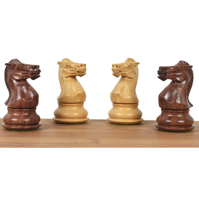 Luxury Borderless Wooden Chess Board with Staunton Chess Pieces