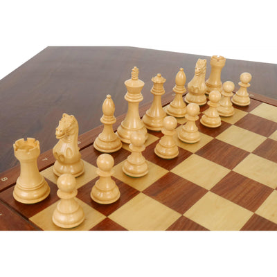 4" Fierce Knight Staunton Chess Set - Chess Pieces Only - Golden Rosewood & Boxwood