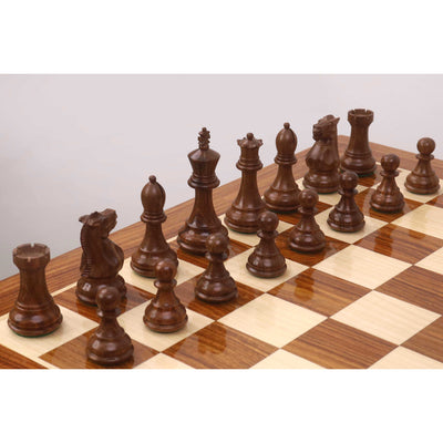 20" Monarch Series Chess Board Table with 3.6" Professional Staunton Chess Pieces - Golden Rosewood