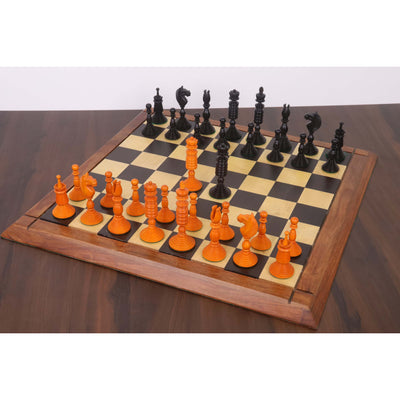4.7" Pre-Staunton Chess Set - Chess Pieces Only-Double Weighted Ebony & Antiqued Boxwood
