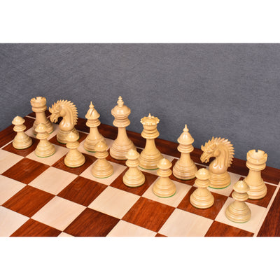 Combo of 4.4" Dragon Luxury Staunton Chess Set - Pieces in Bud Rosewood with Board and Box