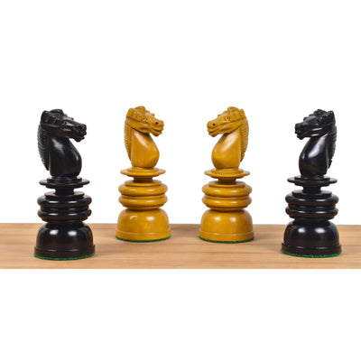 Slightly Imperfect 4.3" St. George Pre-Staunton Calvert Chess Set- Chess Pieces Only-Antiqued Boxwood And Ebony