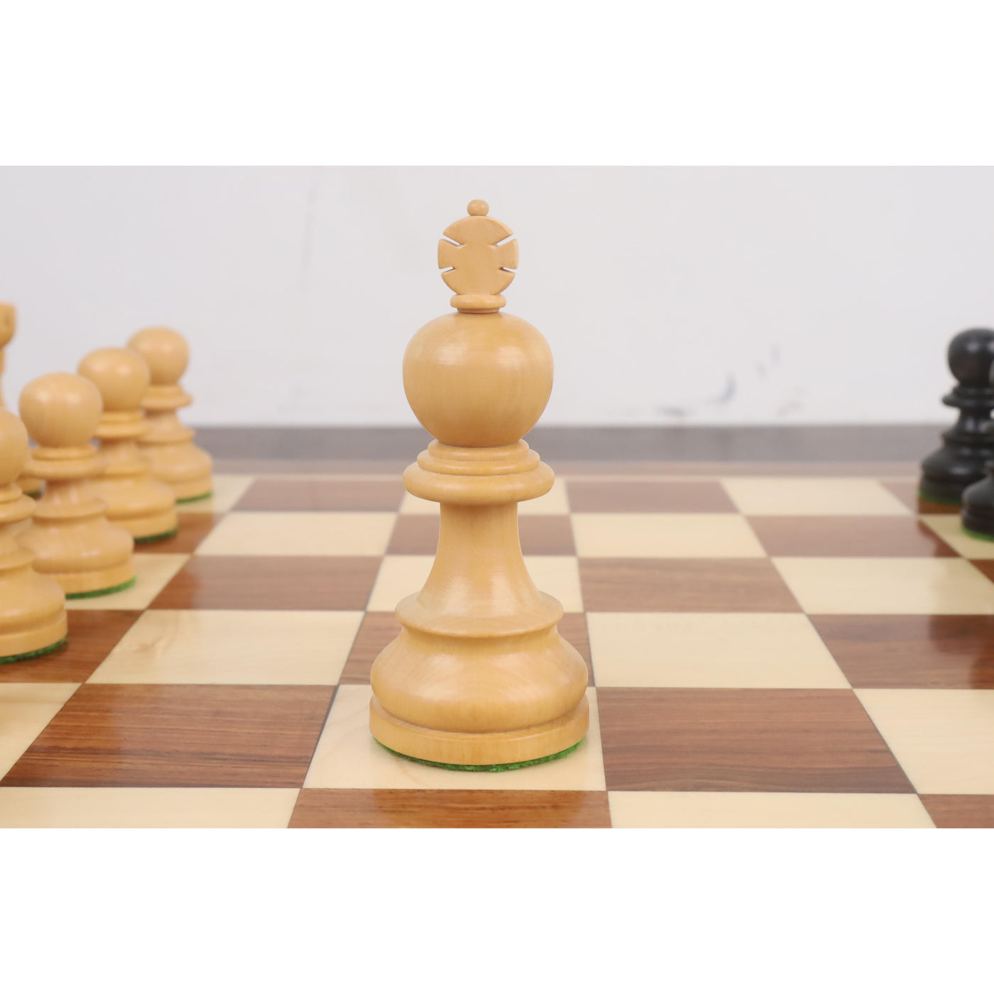 Slightly Imperfect 3.3" Taj Mahal Staunton Chess Set- Chess Pieces Only - Ebonised Boxwood & Boxwood