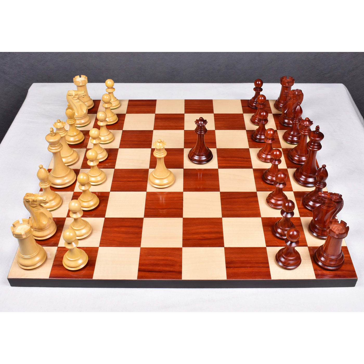 Slightly Imperfect 4" Sleek Staunton Luxury Chess Set- Chess Pieces Only - Triple Weighted Bud Rose Wood