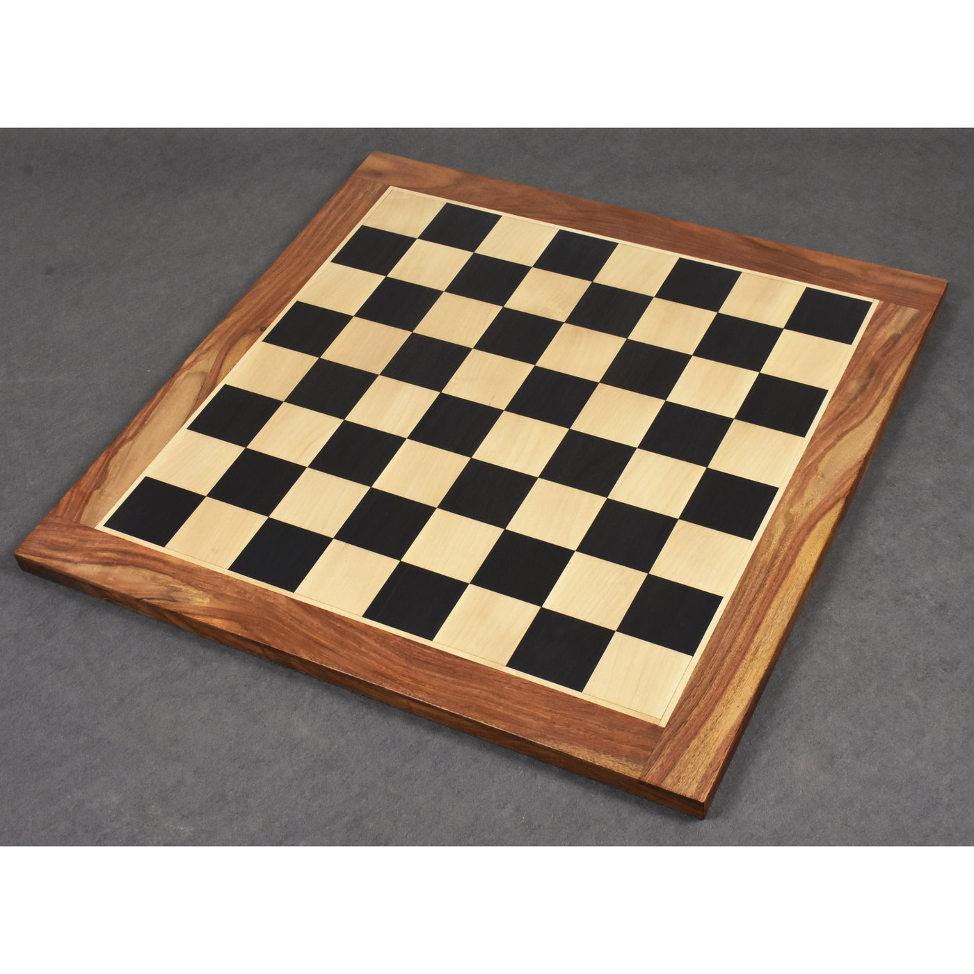 Exquisite 23" Ebony & Maple Chessboard with 4.6" Mogul Staunton Luxury Pieces in Ebony Wood