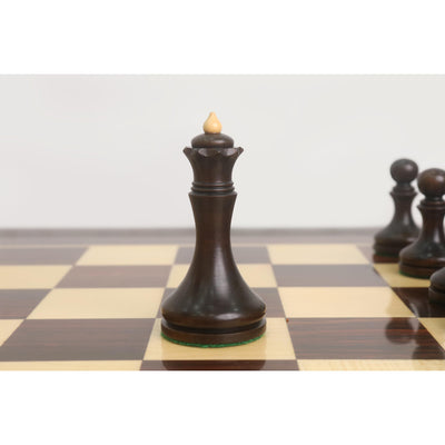 3.8" Candidates Series Minimalist Chess Set- Chess Pieces Only- Boxwood & Ebonised Boxwood